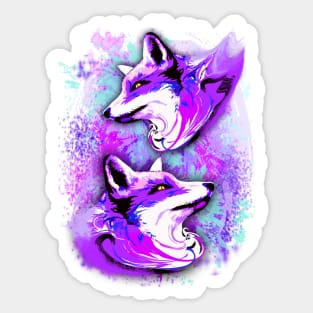 Purple Fox Spirit Sticker